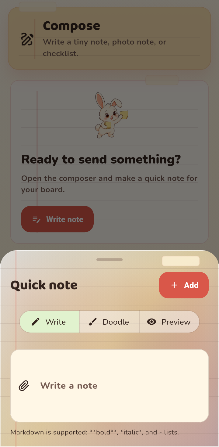Writing a quick note
