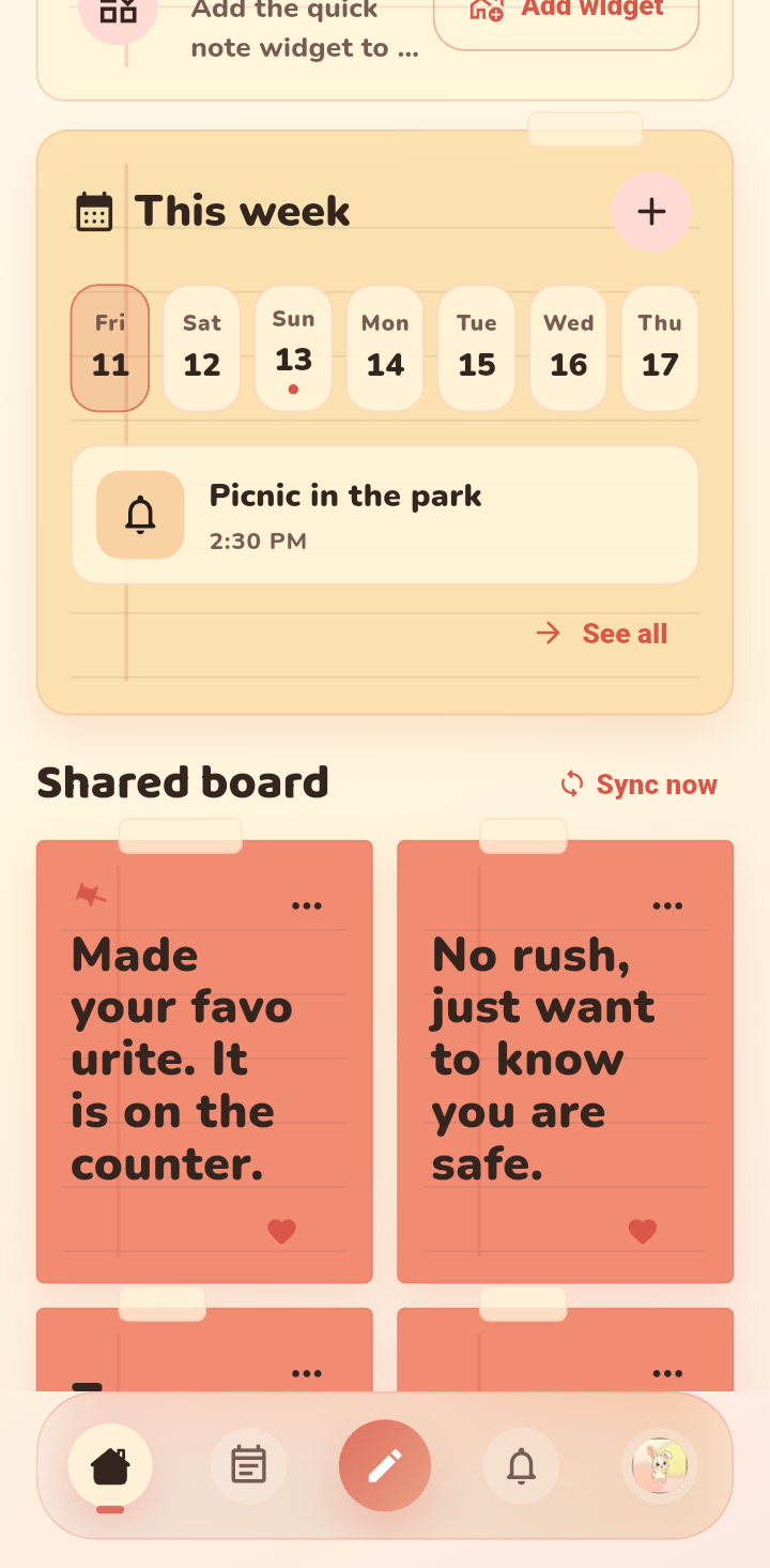 The shared board where your notes and photos live
