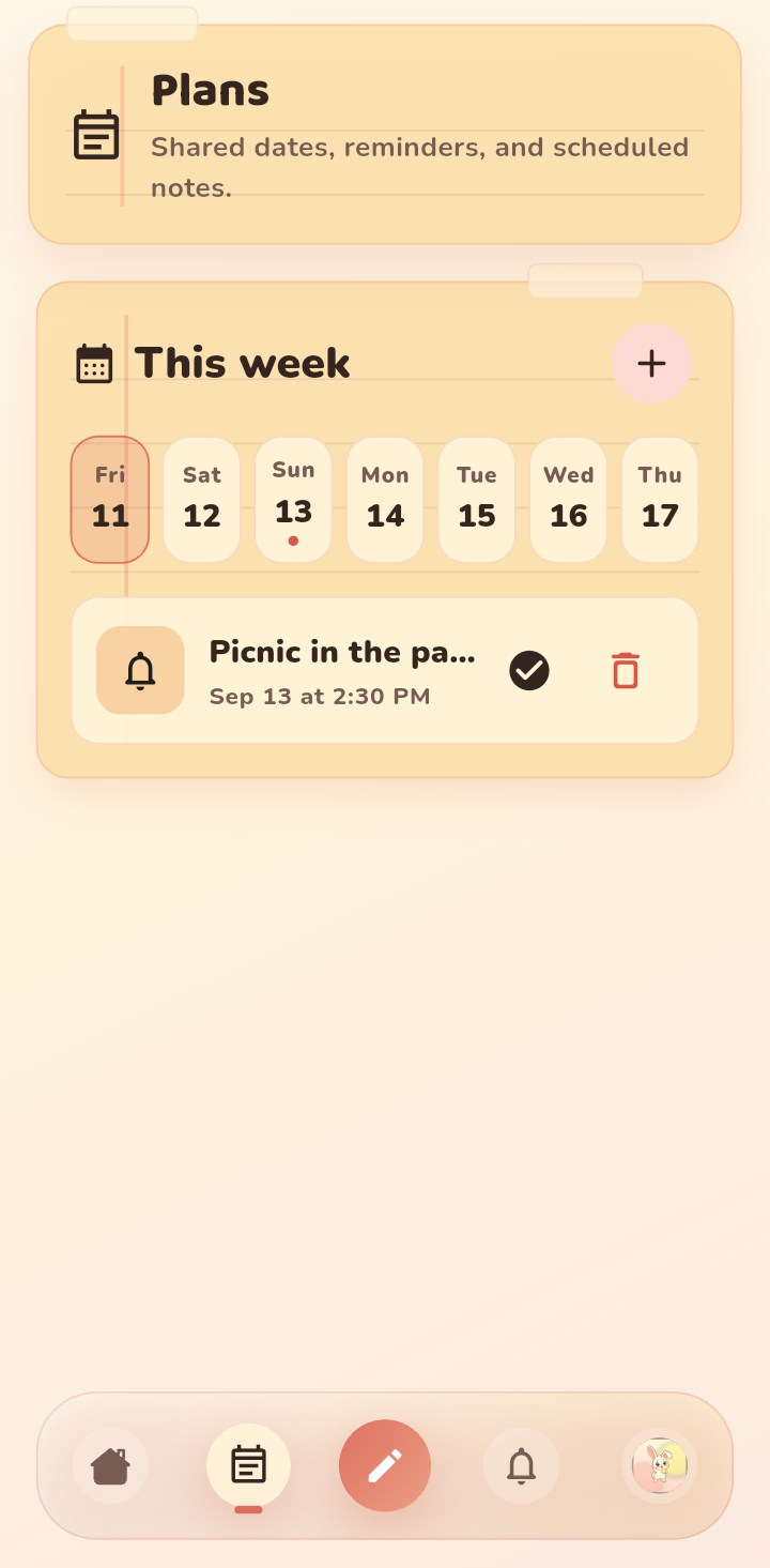 Shared plans with reminders