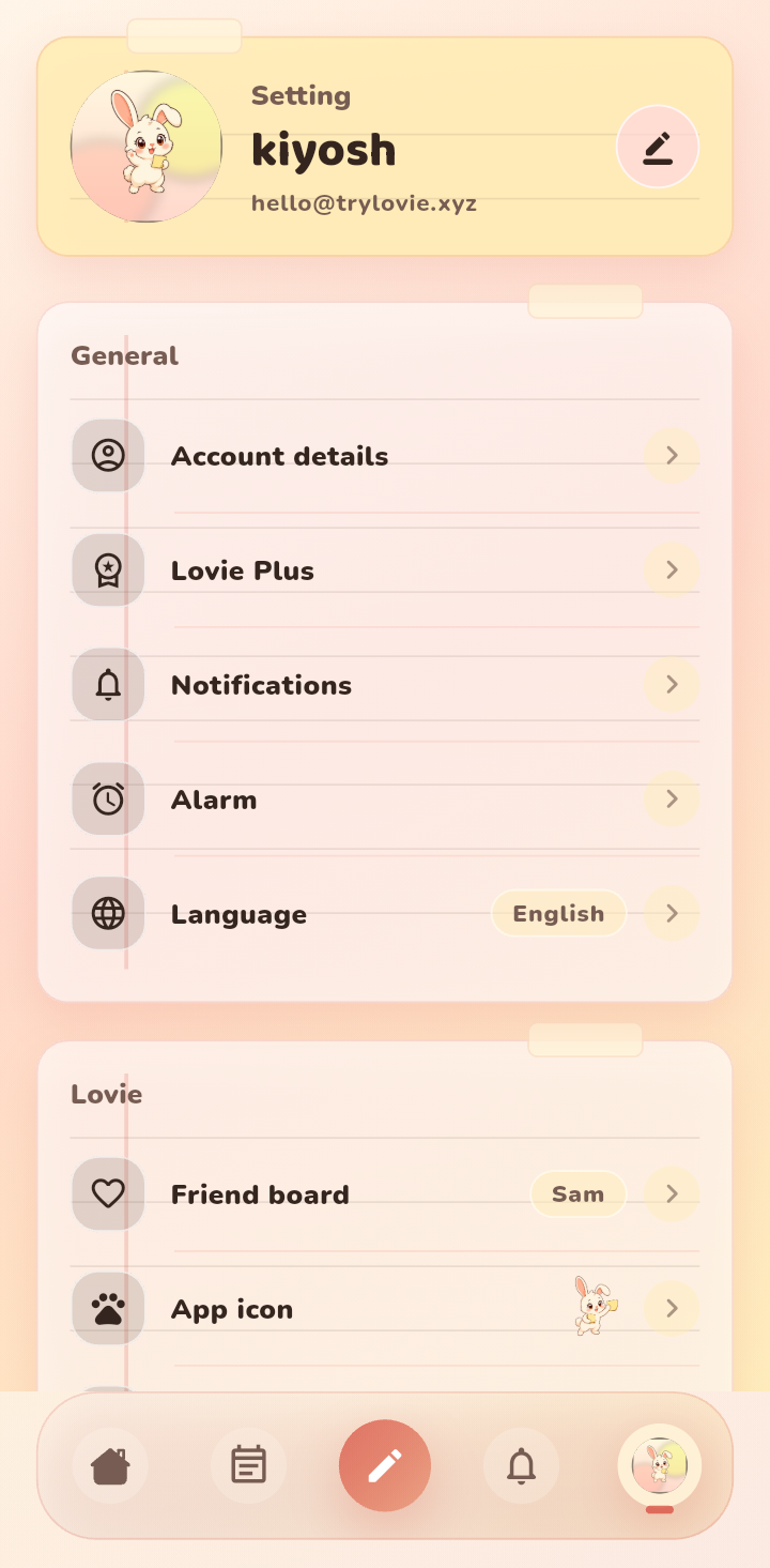 Your profile and friend board