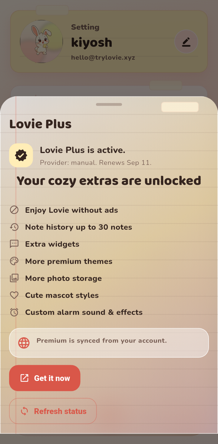 Lovie Plus extras